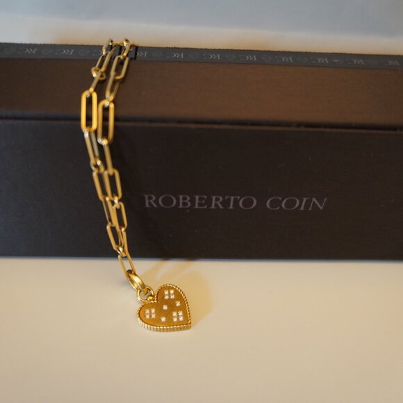 Roberto Coin 18K Venetian Princess Diamond Heart Lariat Necklace 17" $7,000 - Picture 10 of 13